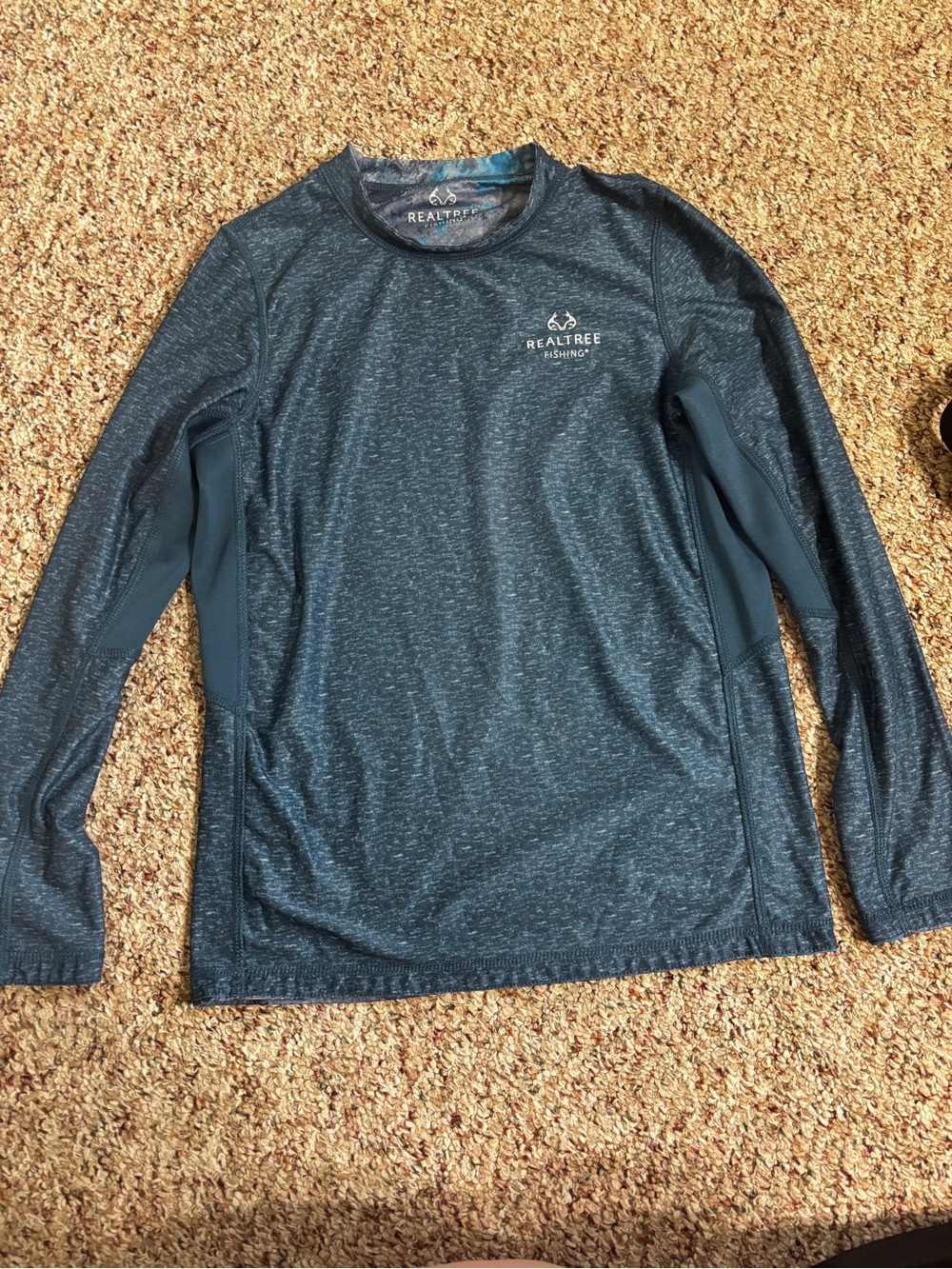 Realtree Fishing kids XL Long-Sleeve heathered blue/gray